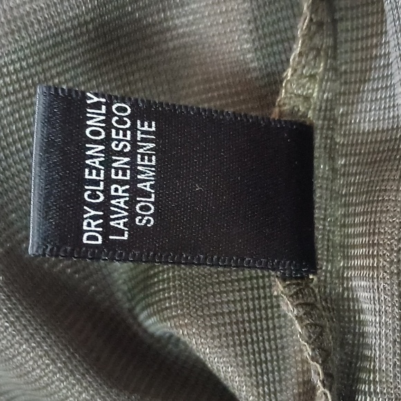 Lush Bamboo & Polyester Olive Midi Dress with Frayed Ruffle Detail - Picture 6 of 7